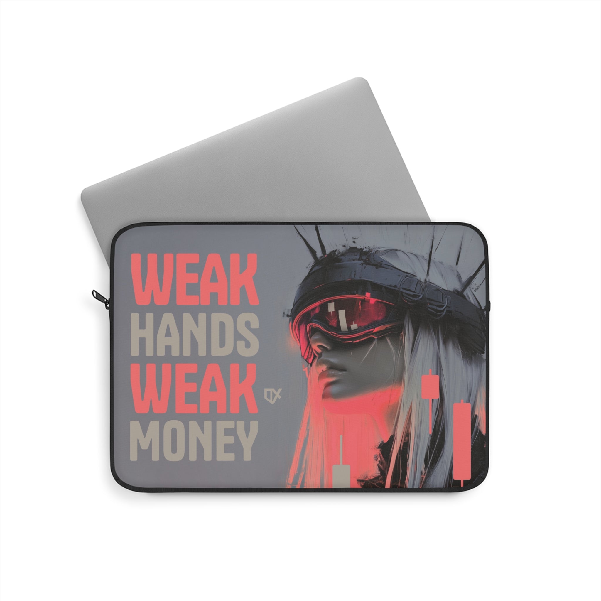 WEAK HANDS WEAK MONEY LAPTOP TRAVEL CASE SLEEVE 100/100
