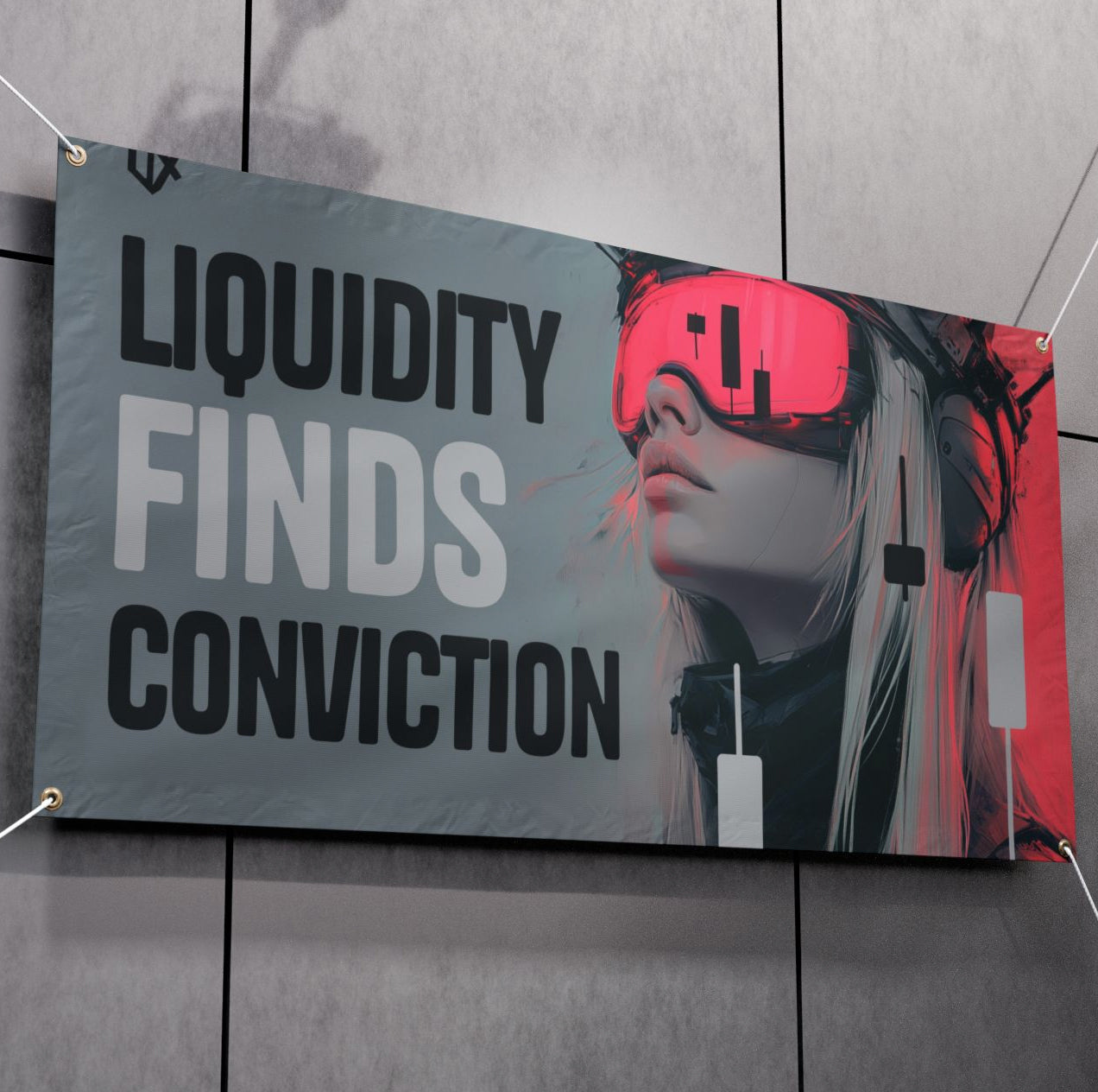 LIQUIDITY FINDS CONVICTION XL DECOR BANNER 50/50