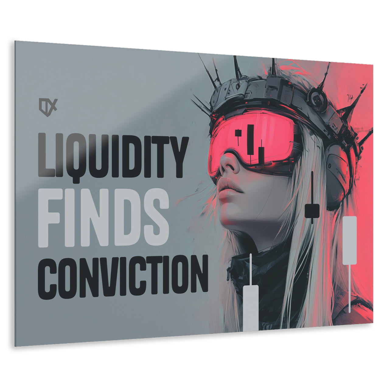 LIQUIDITY FINDS CONVICTION ACRYLIC WALL ART 100/100