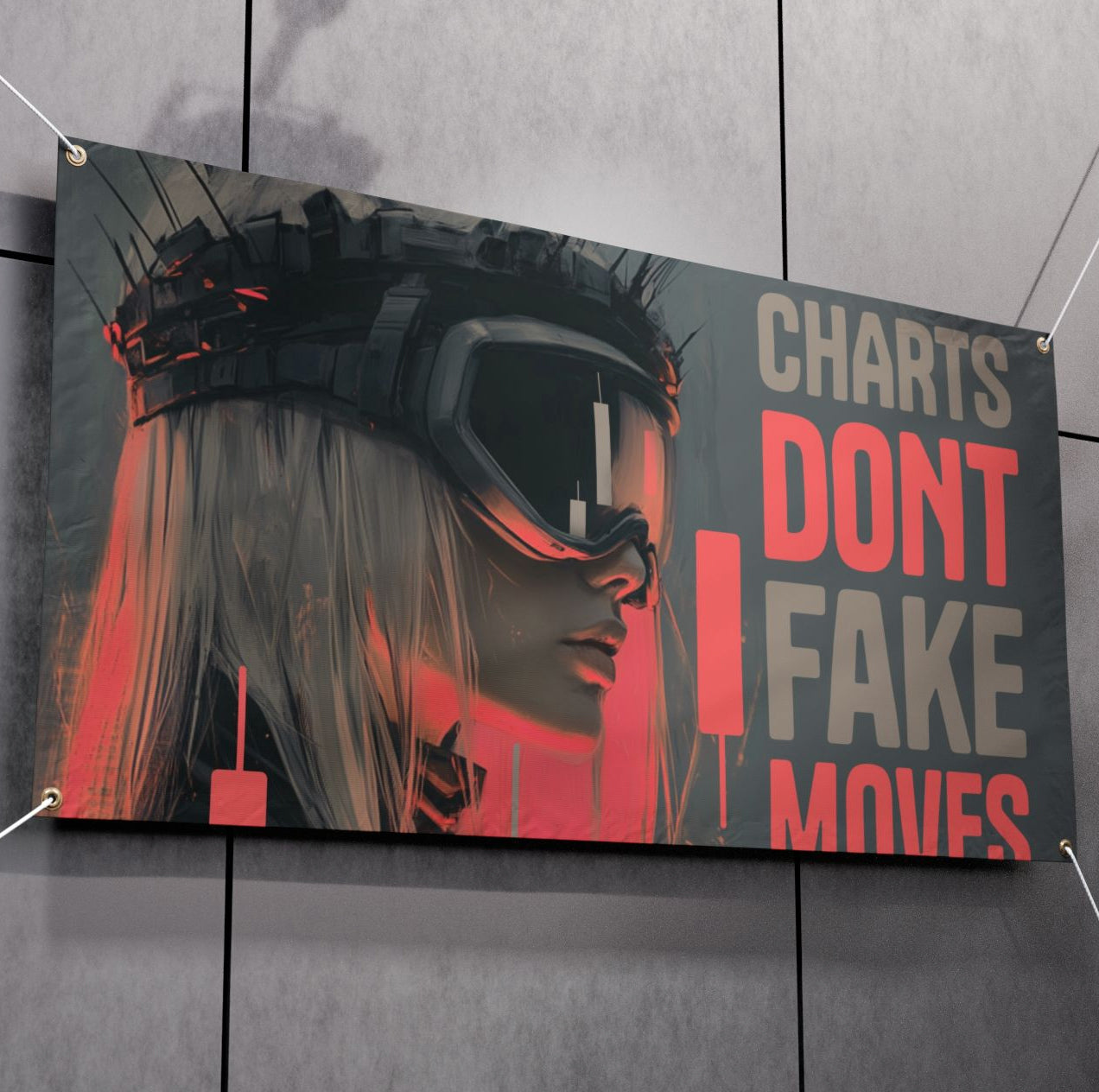 CHARTS DONT FAKE MOVES  XL DECOR BANNER 50/50