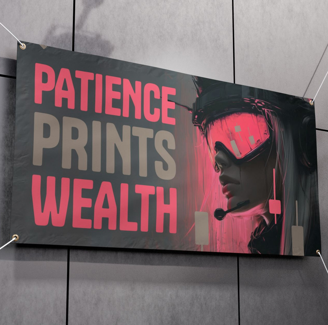 PATIENCE PRINTS WEALTH XL DECOR BANNER 50/50