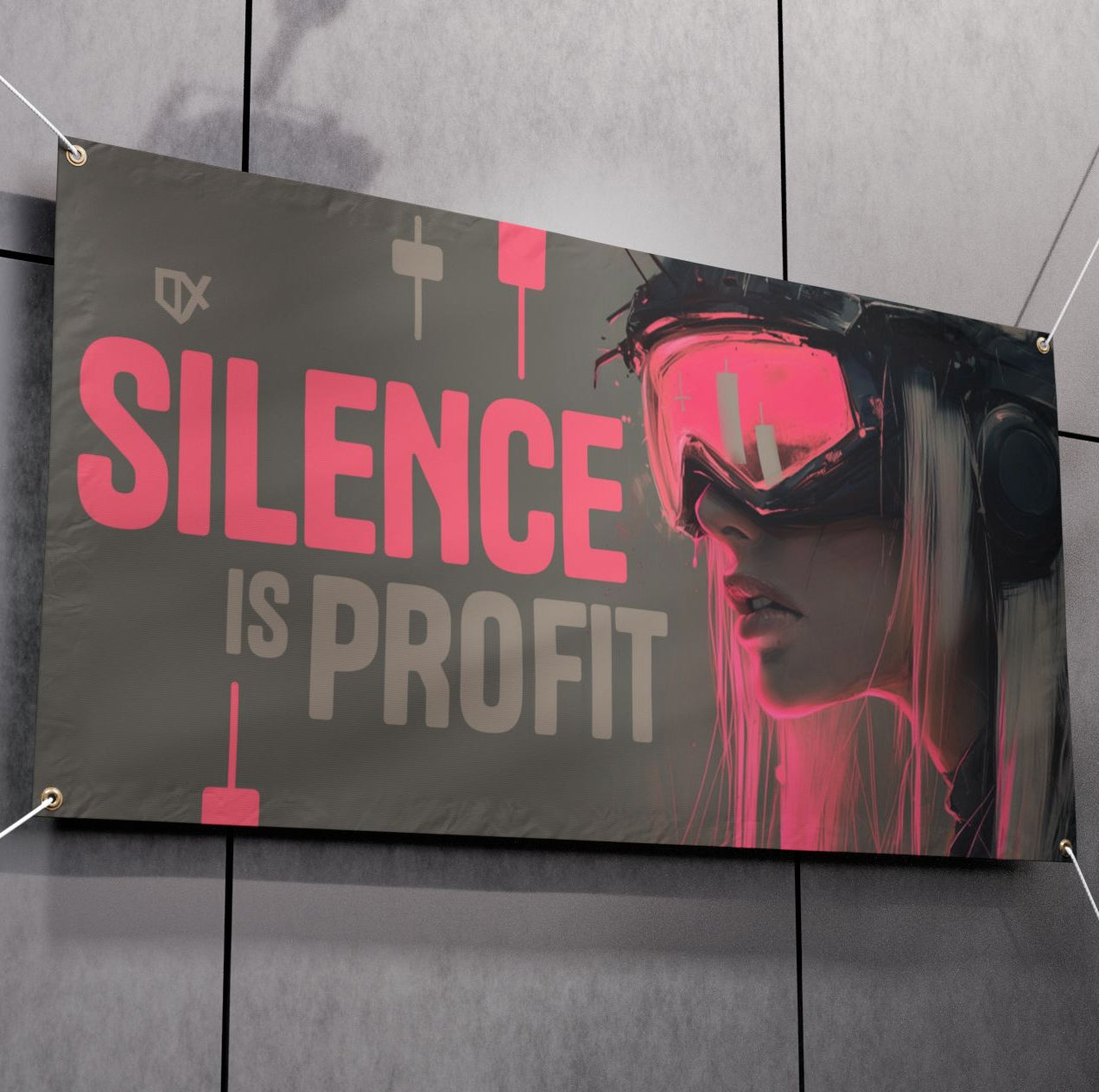 SILENCE IS PROFIT XL DECOR BANNER 50/50
