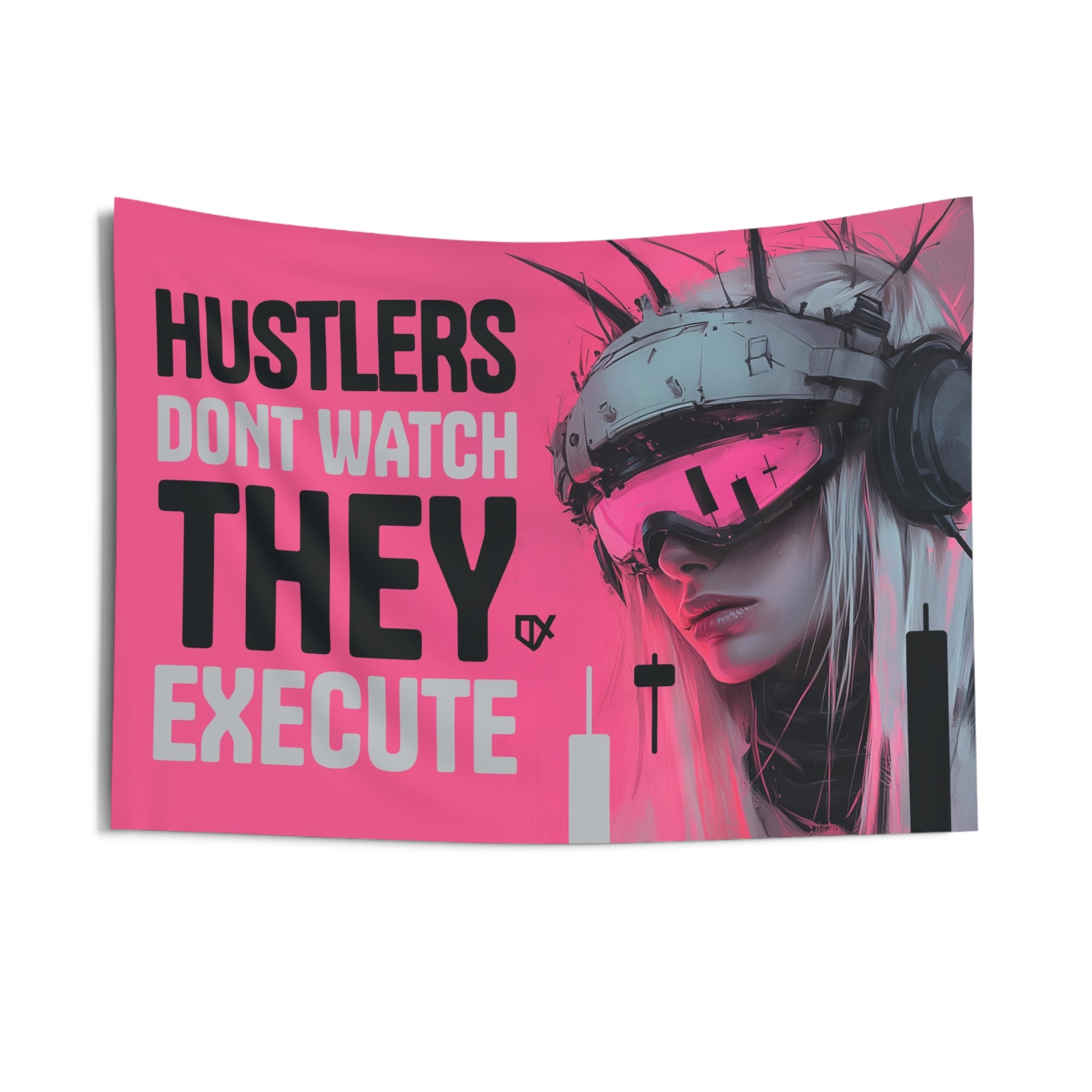 HUSTLERS DONT WATCH THEY EXECUTE FLAG TAPESTRY 100/100