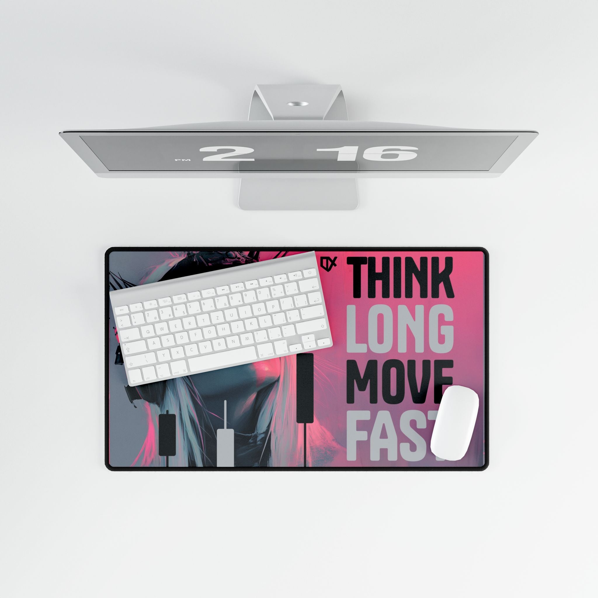 THINK LONG MOVE FAST LUXURY DESK MAT PRINT 100/100