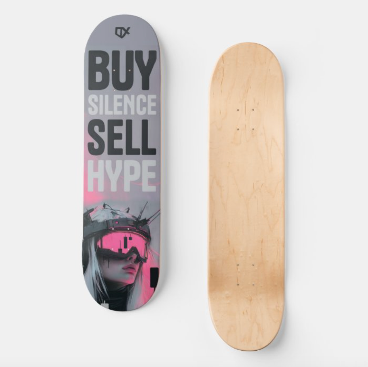 BUY SILENCE SELL HYPE SKATEBOARD WALL ART 100/100