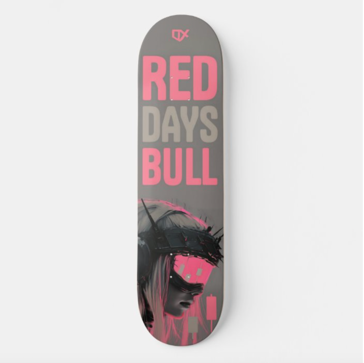 RED DAYS = BULL SKATEBOARD WALL ART 100/100