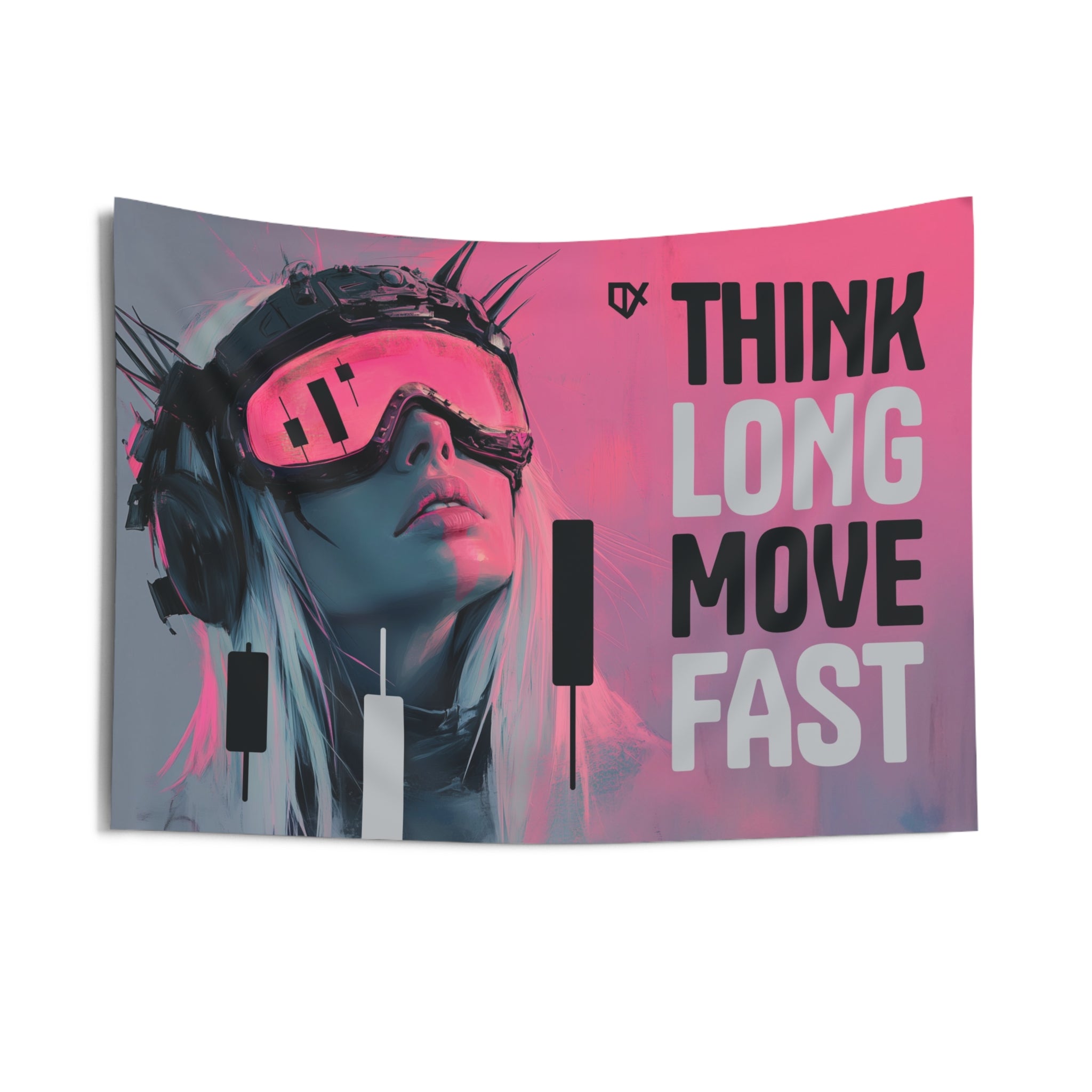 THINK LONG MOVE FAST FLAG TAPESTRY 100/100