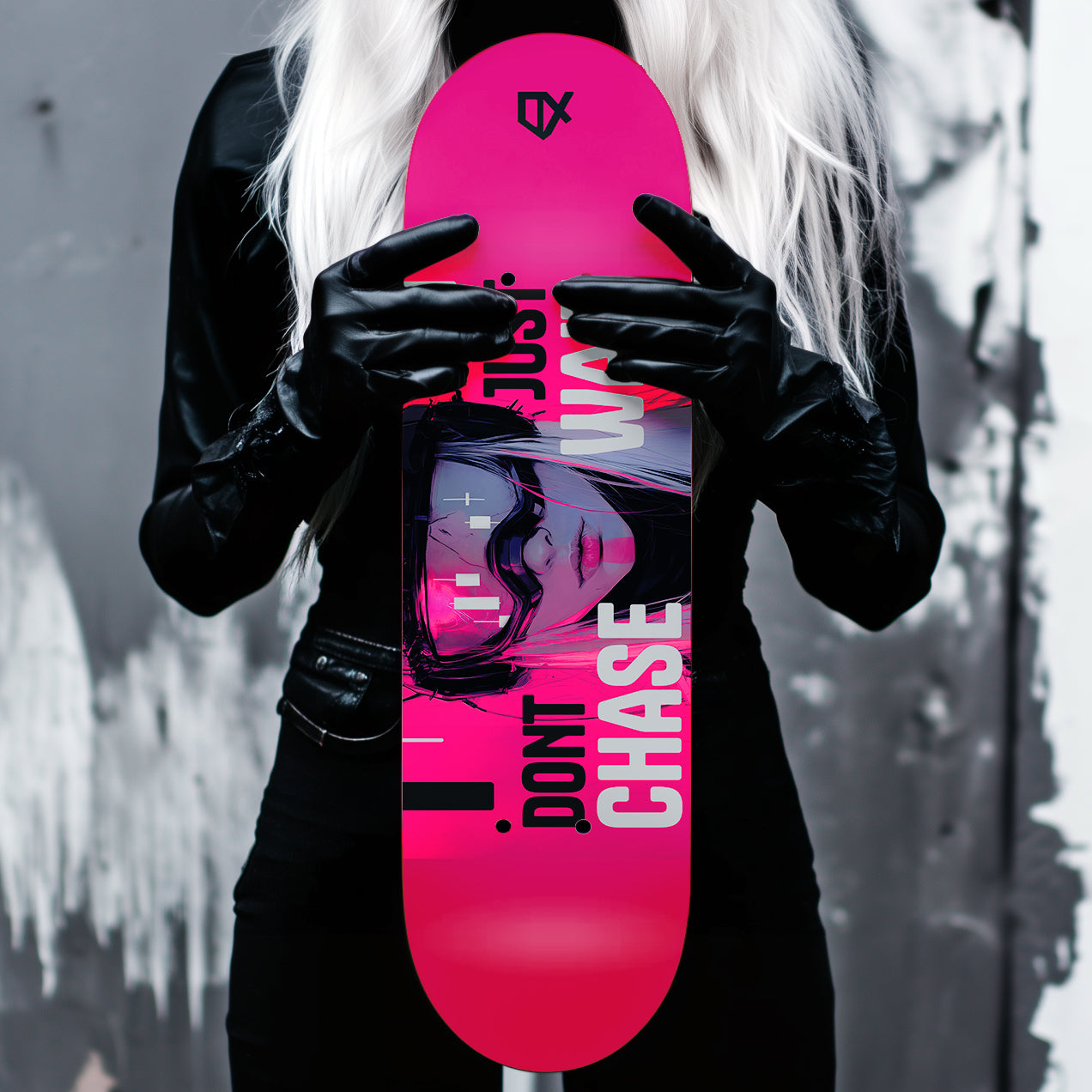 DONT CHASE JUST WAIT SKATEBOARD WALL ART 100/100
