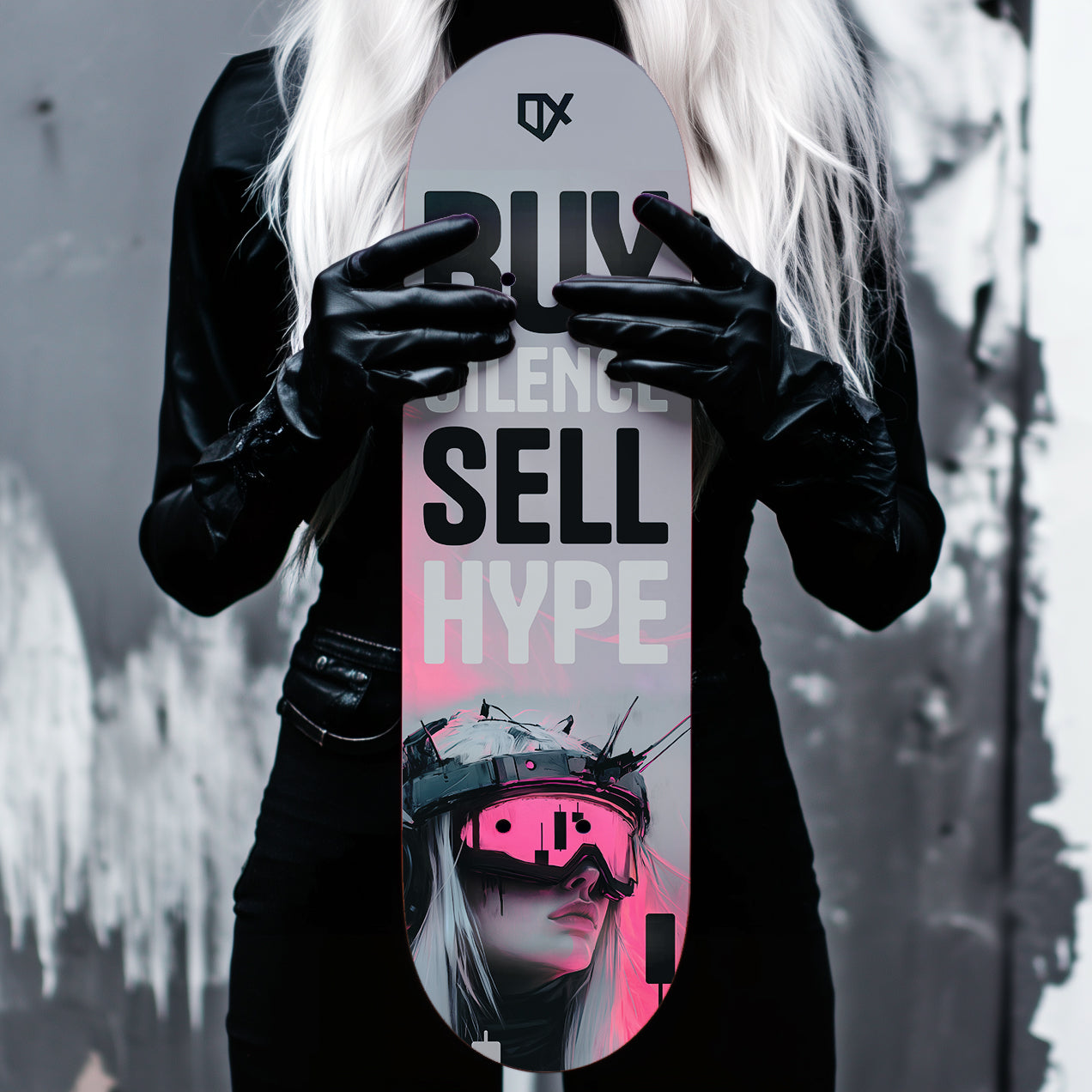 BUY SILENCE SELL HYPE SKATEBOARD WALL ART 100/100
