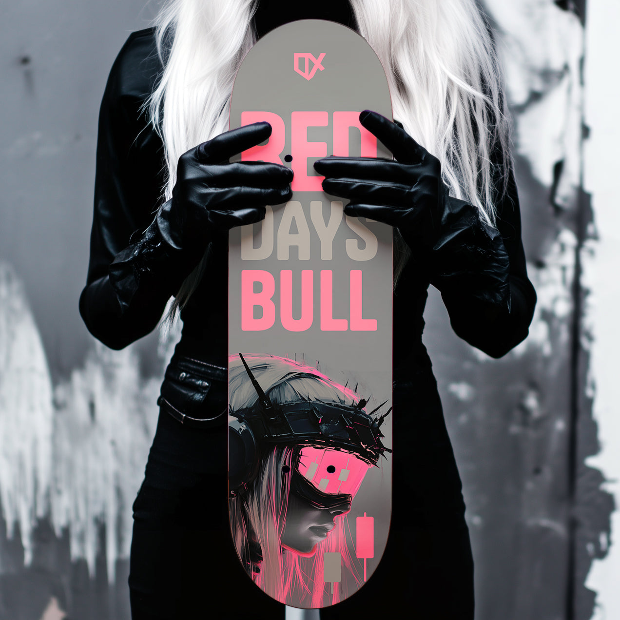 RED DAYS = BULL SKATEBOARD WALL ART 100/100